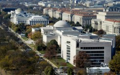 Smithsonian museums seen from the US Capitol dome, on November 15 in Washington
