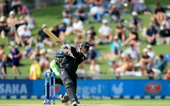 New Zealand's Mark Chapman plays a shot on his way to a centuiry againmst Pakistan in the first ODI at McLean Park in Napier