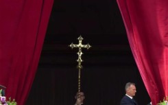 The pope wished the crowd a happy Easter