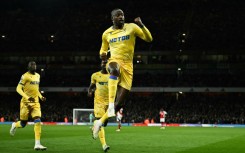 Crystal Palace's Jean-Philippe Mateta celebrates after scoring against Arsenal
