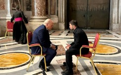 Donald Trump and Volodymyr Zelensky met briefly at Pope Francis's funeral