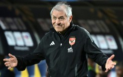 Al Ahly coach Marcel Koller reacts during a CAF Champions League semi-final against Mamelodi Sundowns in Cairo on April 25, 2025.