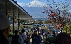 Mount Fuji, an active volcano and Japan's highest peak, is covered in snow for most of the year