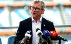 Les Kiss talks to reporters in Sydney on Wednesday after being named as next Wallabies coach