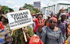 Supporters of Tidjane Thiam's Democratic Party of Ivory Coast protested against his ban from the presidential elections