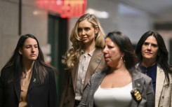 Former model Kaja Sokola (center) testified against disgraced movie mogul Harvey Weinstein in Manhattan Criminal Court during his rape and sexual assault re-trial in New York
