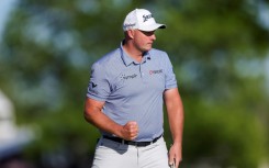 Sepp Straka of Austria reacts after a par at 18 on the way to a share of the 54-hole lead at the PGA Tour Truist Championship