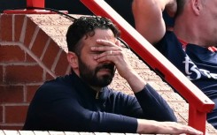Can't watch: Manchester United boss Ruben Amorim reacts during his side's 2-0 Premier League defeat by West Ham at Old Trafford