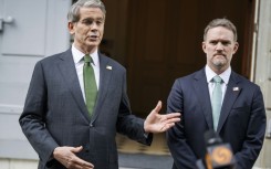 US Treasury Secretary Scott Bessent (L) and US Trade Representative Jamieson Greer briefed reporters at the conclusion of two days of trade talks with China in Geneva