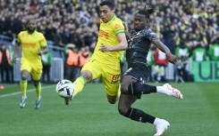 Mostafa Mohamed (L) will sit out Nantes' final match of the Ligue 1 season which takes place on the international day against homophobia