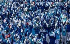 The French town of Landerneau managed to gather more than 3,000 people in smurf disguise