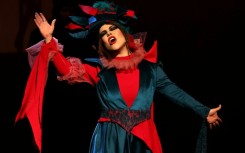 The performance of King Lear is infused with rock music and a dazzling light show