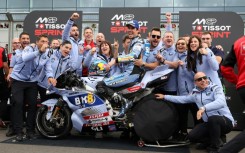 British MotoGP sprint winner Alex Marquez with his ducati-Gresini team