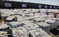 Aid destined for Gaza awaits Israeli authorisation for transportation to Gaza.