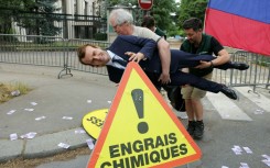 Greenpeace activists have stolen a wax figure of the French president from the Grevin Museum in Paris