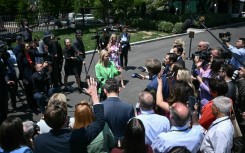 White House Press Secretary Karoline Leavitt speaks to reporters outside the White House in Washington, DC, on June 2, 2025