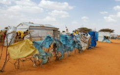 A temporary shelter at the Touloum refugee camp in Chad's Wadi Fira province, which has seen an influx of Sudanese refugees in the last month