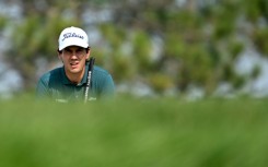 Italian Matteo Manassero lines up a putt on the way to a share of the third-round lead in the US PGA Tour Canadian Open