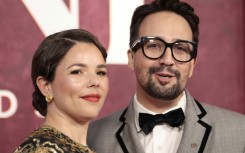 US actor and singer Lin-Manuel Miranda (R) and his wife Vanessa Nadal attend the 78th Tony Awards, where Miranda led a 'Hamilton' reunion performance