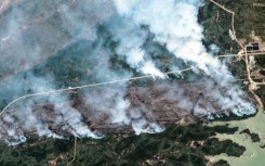 A handout satellite picture of wildfires in York Factory First Nation in Canada's Manitoba province from May 30