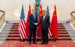 US Secretary of Treasury Scott Bessent (L) and Chinese Vice Premier He Lifeng led their respective delegations in trade talks in London