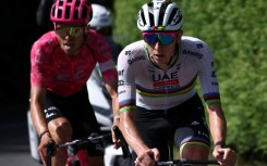 Tadej Pogacar (R) showed his class on Friday's 126.7 km run between Valserhone and Combloux