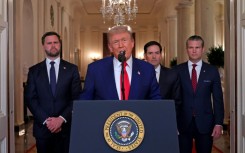 Trump, seen here in an address to the nation on Saturday, said the ceasefire would be phased-in over 24 hours