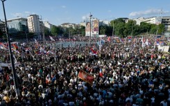 Thousands gathered in Belgrade ahead of an 'ultimatum' for President Aleksandar Vucic to call early elections