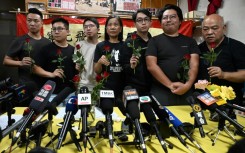 Members of the League of Social Democrats, which championed democratisation and grassroots issues in Hong Kong's legislature and on the streets