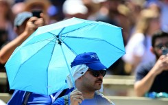 Several people used parasols to hear Pope Leo XIV's address at St Peter's square in the Vatican on Sunday