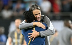 Al Hilal's Italian head coach Simone Inzaghi celebrates following his team's Club World Cup upset over Manchester City