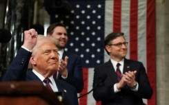 US President Donald Trump (left) is relying on Speaker Mike Johnson (right) to shepherd his signature bill through the House