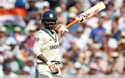 India's Ravindra Jadeja celebrates his fifty in the second Test against England at Edgbaston