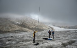 Huss and colleagues on the Gries glacier in 2022