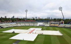 Rain clouds hang in the sky ahead of play on the fifth day in the second Test between England and India at Edgbaston