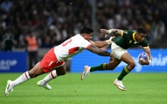 Scrum-half Grant Williams (R) makes his first start this season for South Africa.