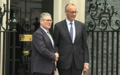 German Chancellor Merz and British Prime Minister Starmer arrive at Downing Street