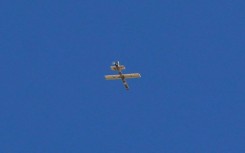 An Israeli drone is seen flying over Sweida on Wednesday.