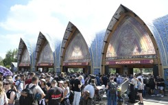 About 40,000 people were expected to spend the festival's first night at the 'DreamVille' campsite