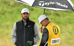 Scottie Scheffler got wet on his way to a three-under-par 68
