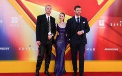 (L-R) Nicholas Hoult, Rachel Brosnahan and David Corenswet star in the new 'Superman'