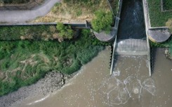 An aerial view of the outfall into the river at Thames Water's Crossness sewage treatment works, as the government announces a complete overhaul to the UK's highly-criticised water system