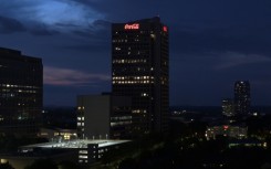 Partial view of the Coca-Cola Company's world headquarters in Atlanta, Georgia on June 29, 2025