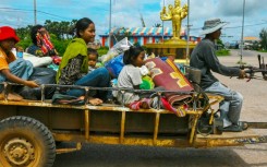 People who fled the border return to their homes in Oddar Meanchey province, Cambodia, following the ceasefire