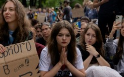 Demonstrators gathered in central Kyiv to urge lawmakers to back the vote