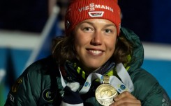 Germany's Laura Dahlmeier poses during the medal ceremony for the women's 7,5 km sprint event at the IBU Biathlon World Championships in Ostersund, Sweden, on March 8, 2019. Dahlmeier was confirmed dead on Wednesday after she was seriously injured by a rockfall on a Pakistani mountain.