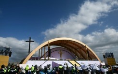 The mass was held in a vast, open-air space on Rome's eastern outskirts