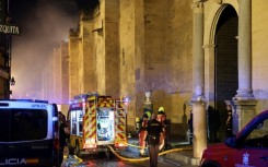 The spectacular blaze broke out on Friday