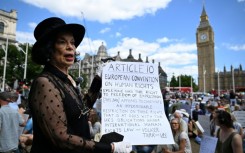 Activist Bianca Jagger was among those at the protest