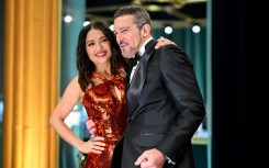 Antonio Banderas, pictured with Salma Hayek in 2023, is 65 but says he has no plans to stop working